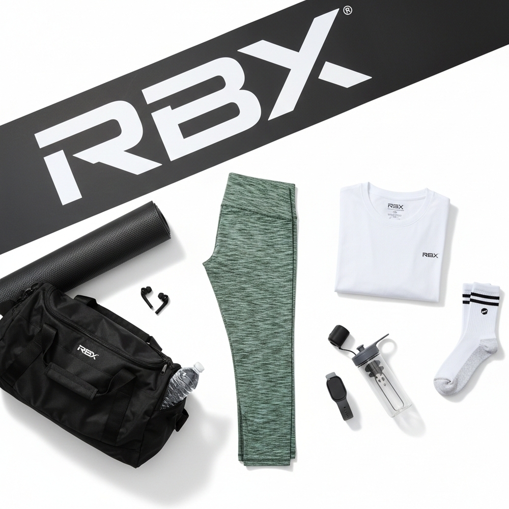 RBX Ultra Hold Super Soft High Waist Leggings Green Gray 7/8 Length Size Small